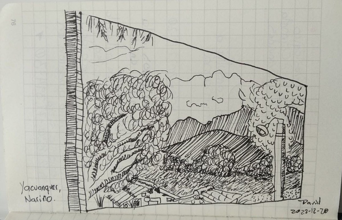 Dibujo de las montañas de Yacuanquer