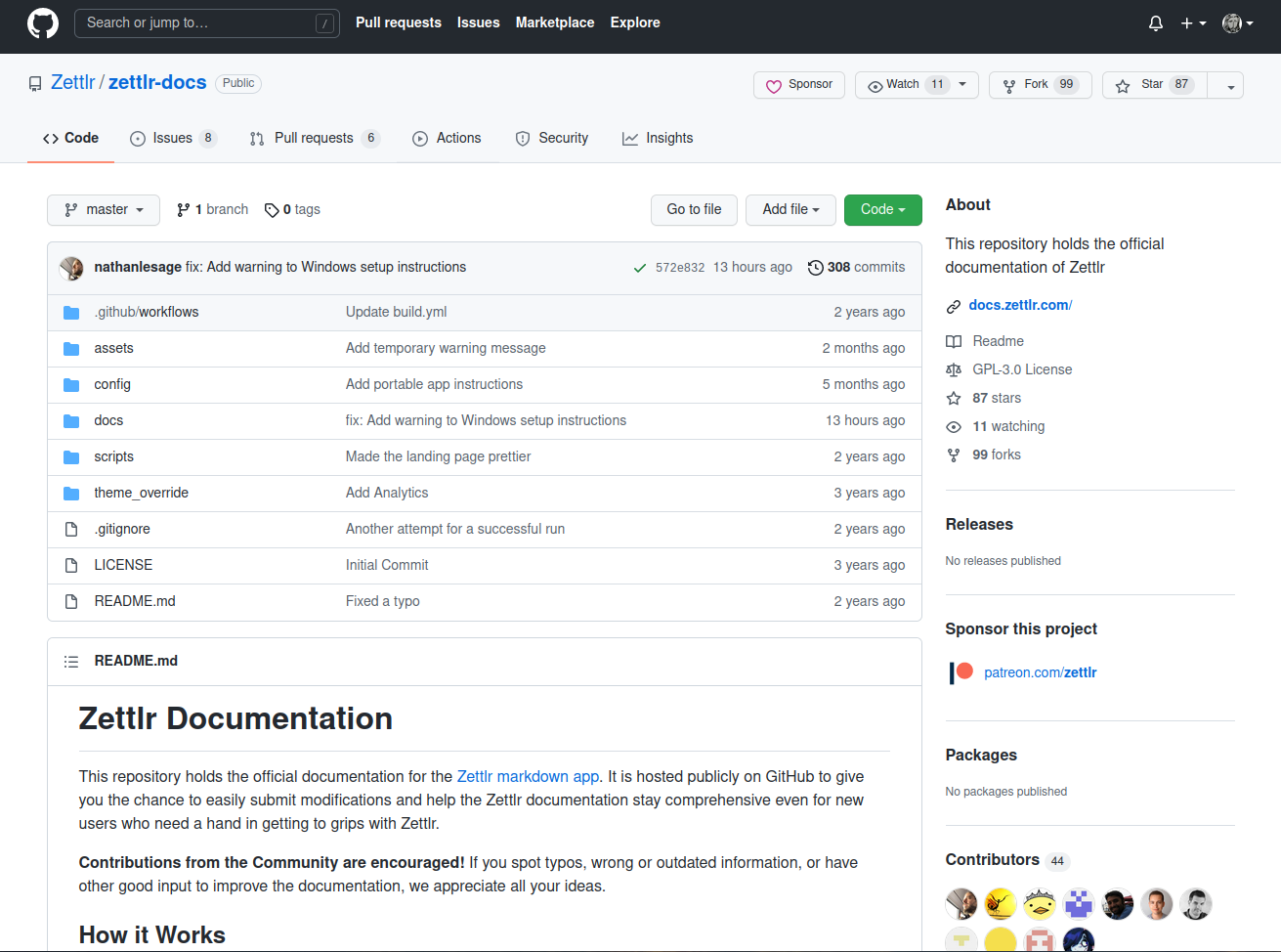 The Zettlr documentation repository on Github